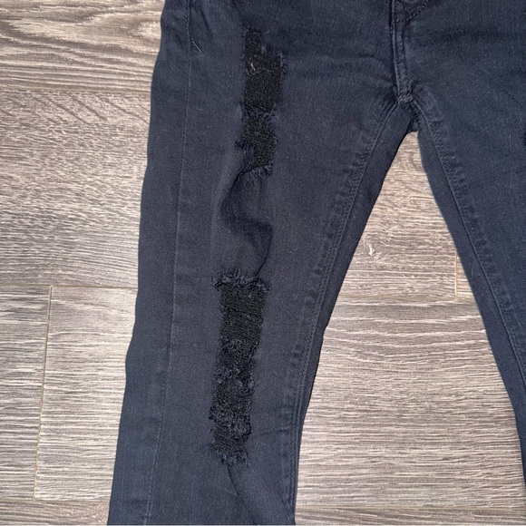 Express Black Distressed Legging High Rise Stretch Denim Size 2R - Picture 2 of 12